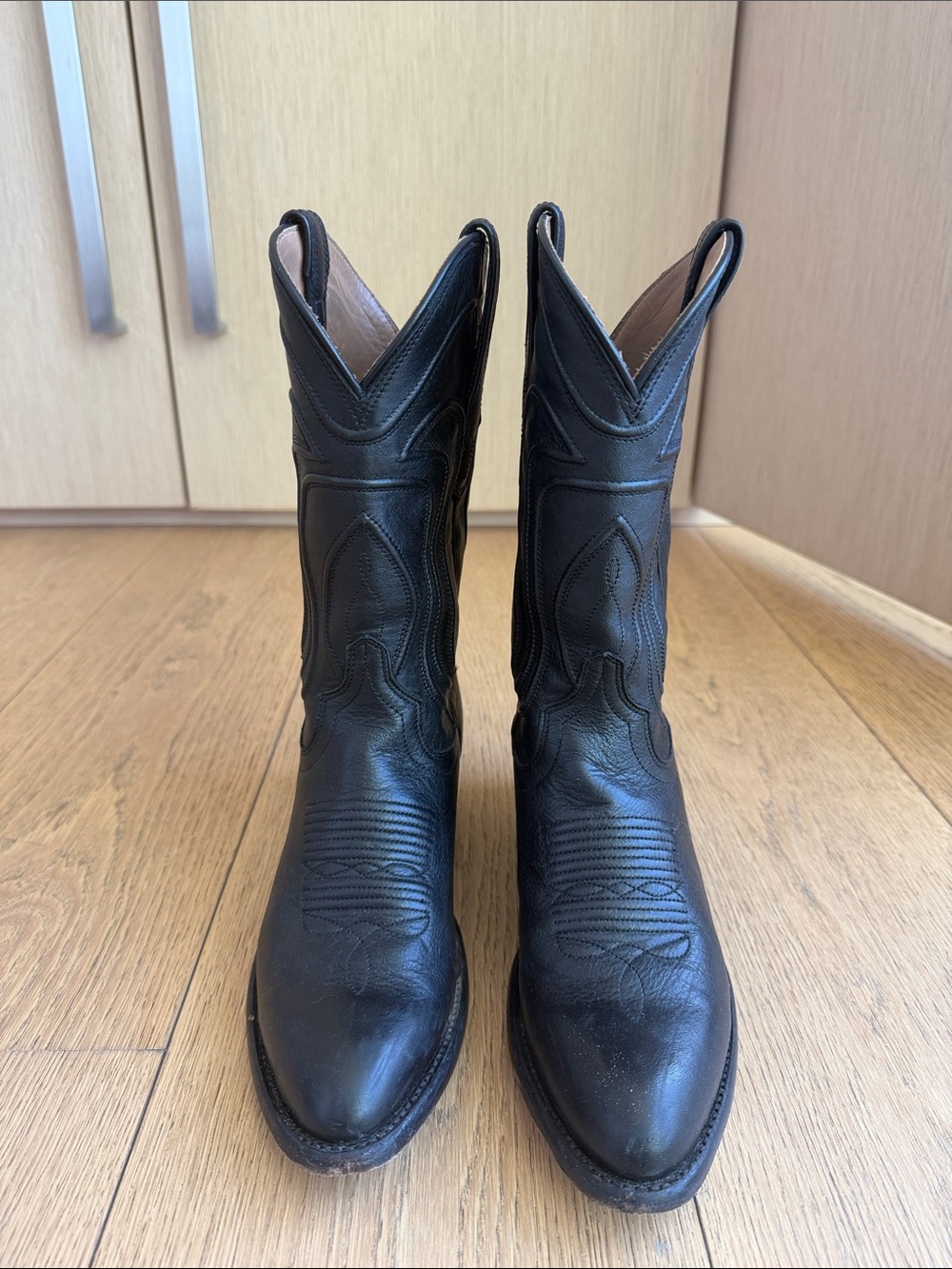Tecovas Black Leather Women’s Lace-Up Cowboy Boots